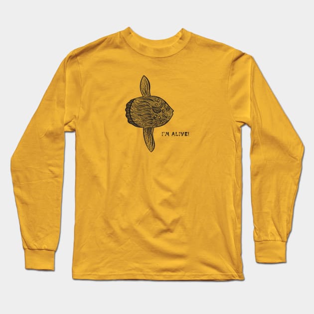 Common Mola or Ocean Sunfish - I'm Alive! - environment design Long Sleeve T-Shirt by Green Paladin